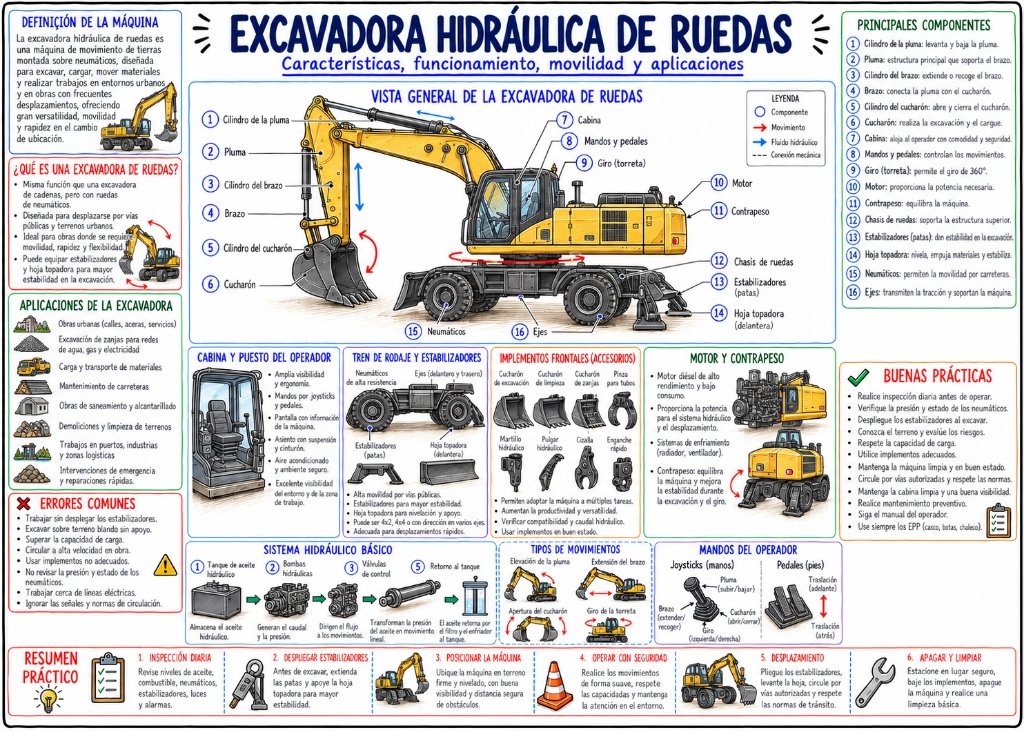 Excavadora Hidráulica de Ruedas