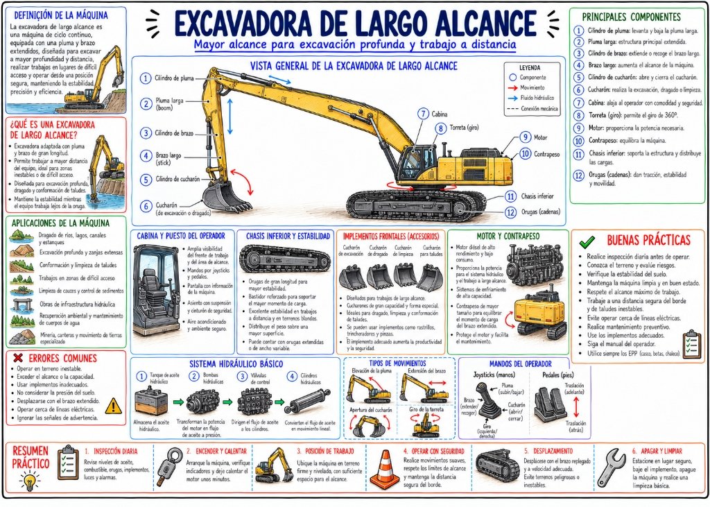 Excavadora de Largo Alcance