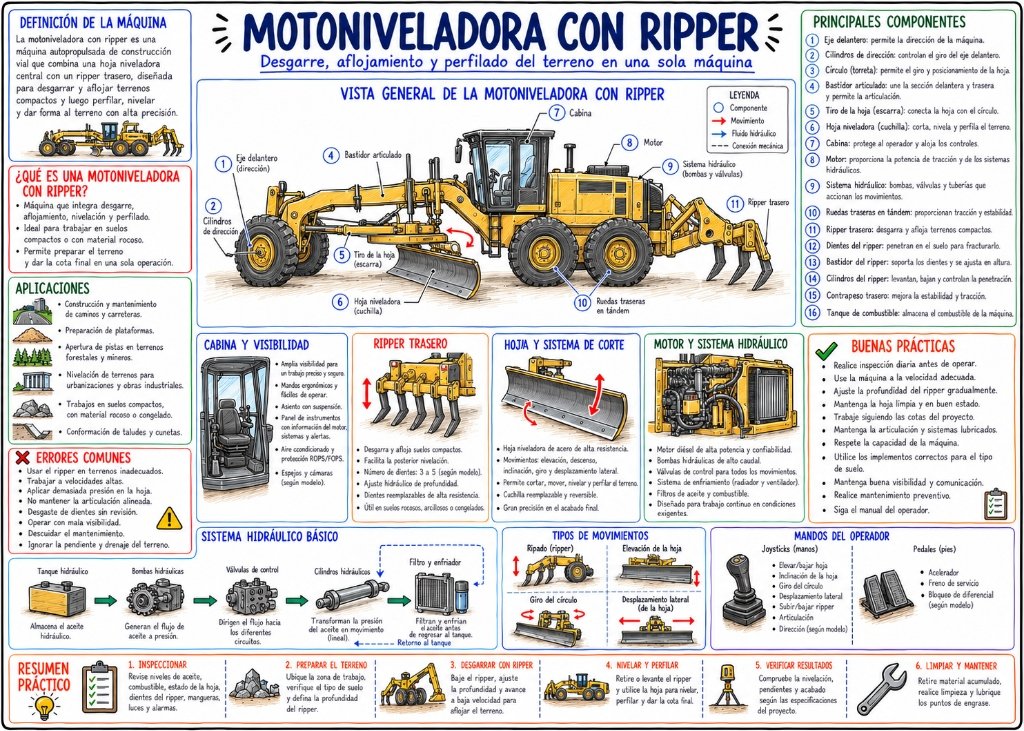 Motoniveladora con Ripper