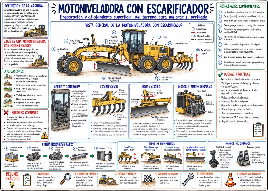 Motoniveladora con Escarificador
